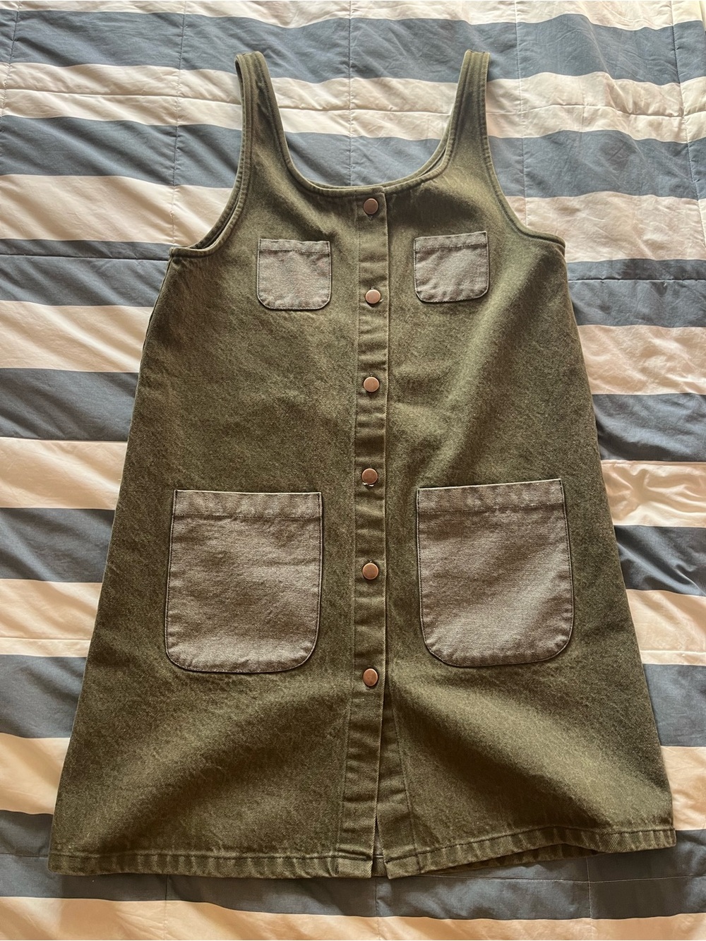 Olive denim Jumper Dress